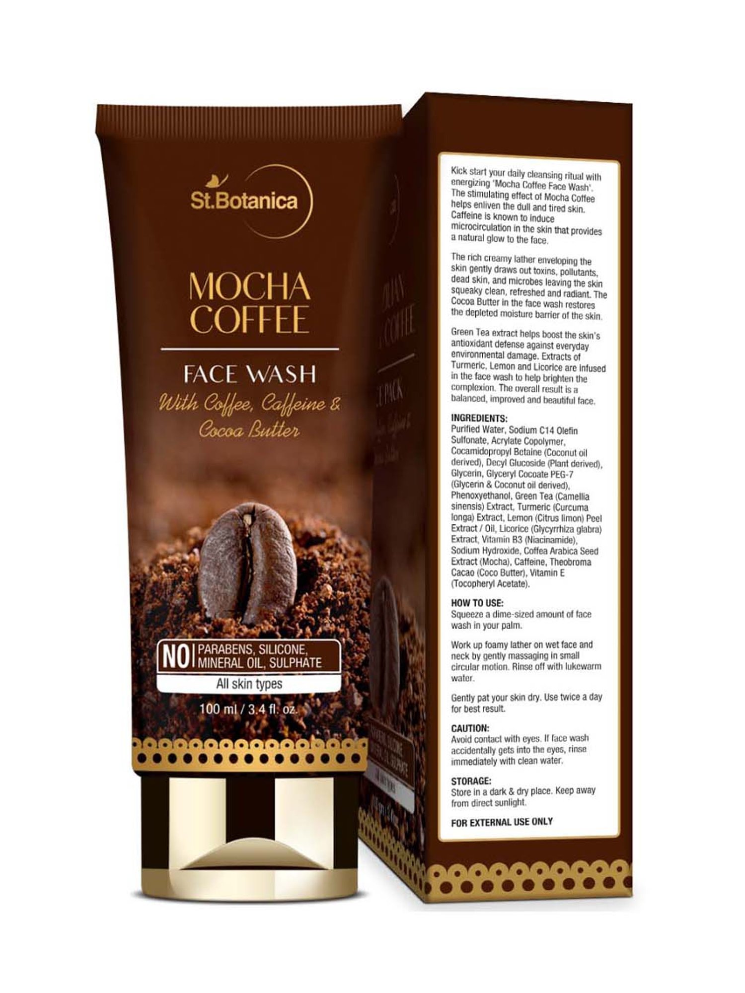 St.Botanica Mocha Coffee Face Wash - 100 ml
