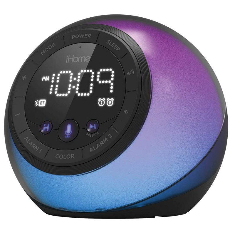 iHome iBT297 Bluetooth Alarm Clock Radio and Color Changing Wireless Speaker with USB Charging Port for Mobile Devices, Voice Controls, and Wireless Streaming