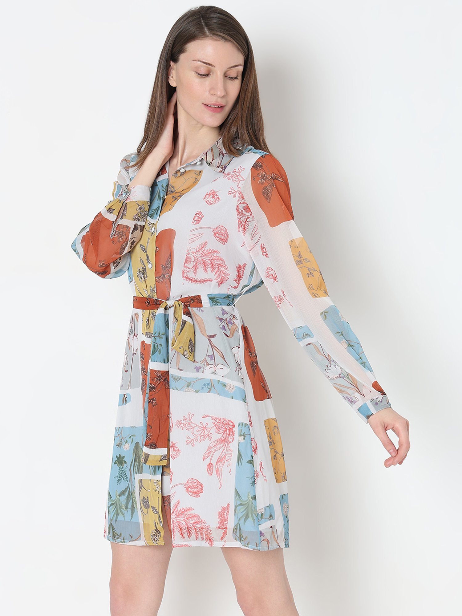 Vero Moda Multicolor Printed Shirt Dress