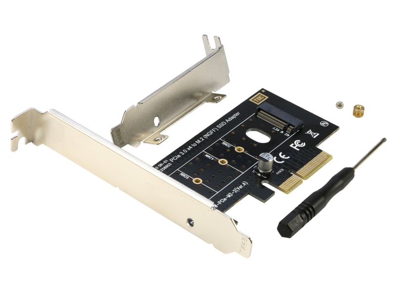 M.2 NGFF to Desktop PCIe x4 x8 x16 Adapter Card, RIITOP NVMe SATA Dual SSD PCI Express Adapter Card Support 110mm, 80mm, 60mm, 42mm, 30mm SSD