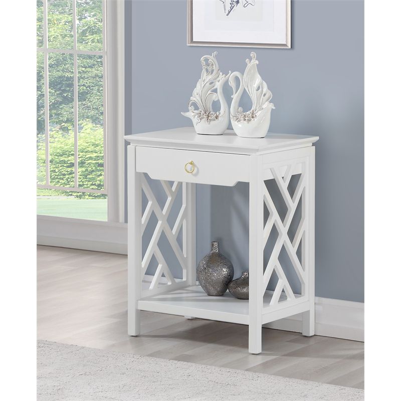 (Set of 2) Modern Night Stand in White - Comfort Pointe