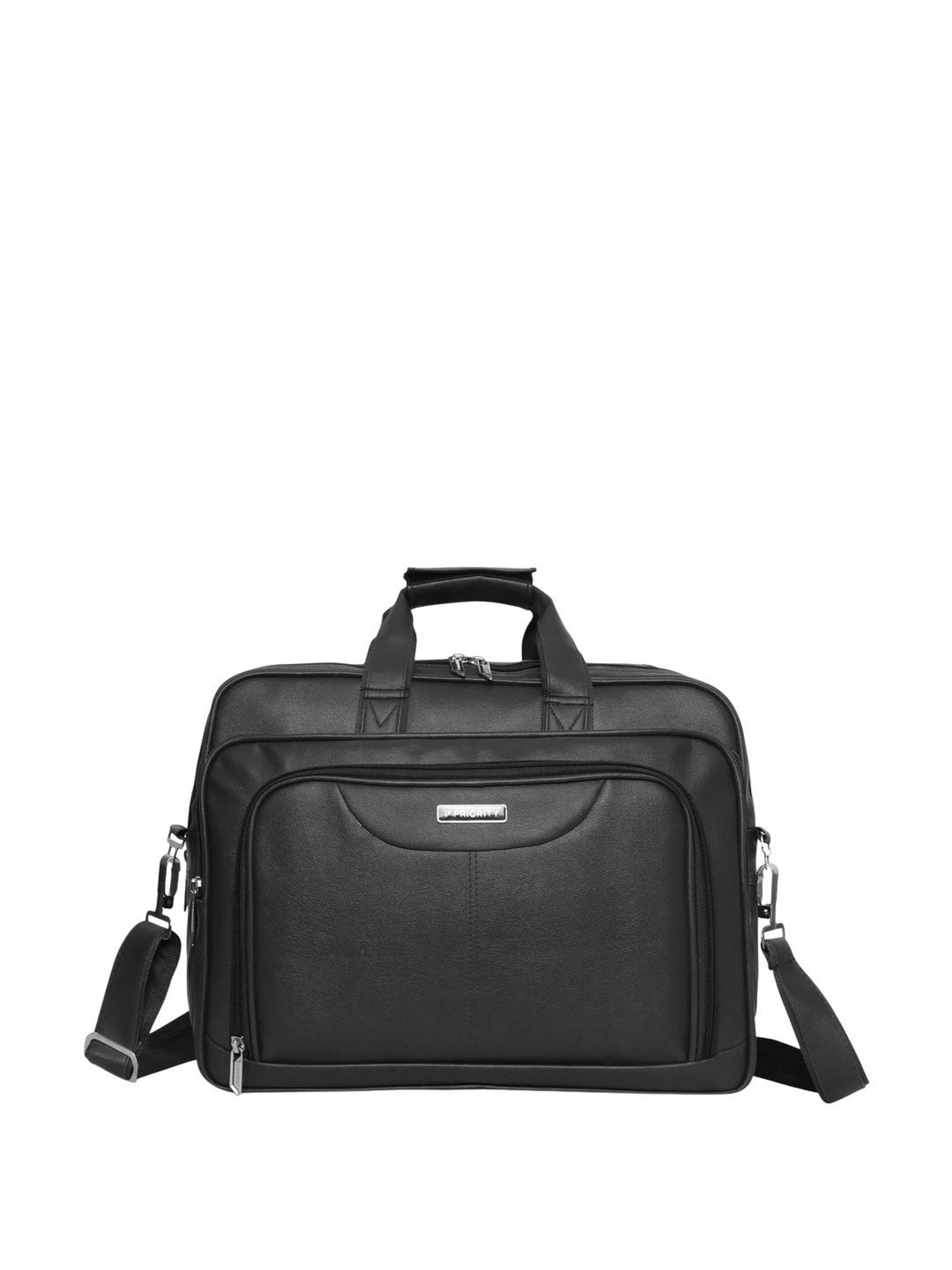 Priority Black Synthetic Large Messenger Bag