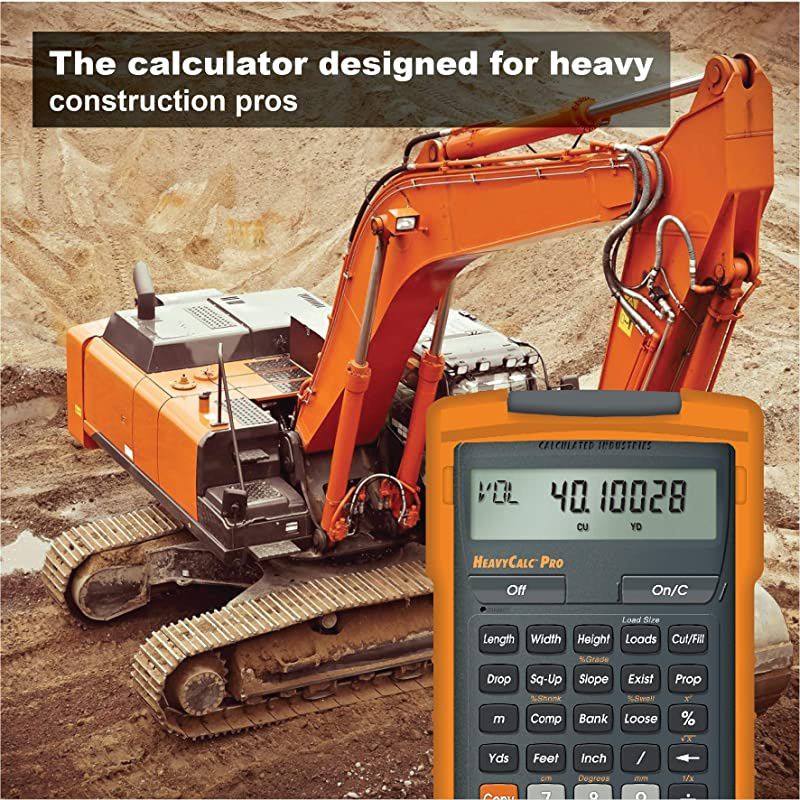 4325 HeavyCalc Pro Feet-Inch, Tenths, Yards and Metric Construction Math Calculator Tool for Engineers, Estimators, Excavators, Highway Contractors and Heavy Equipment Operators