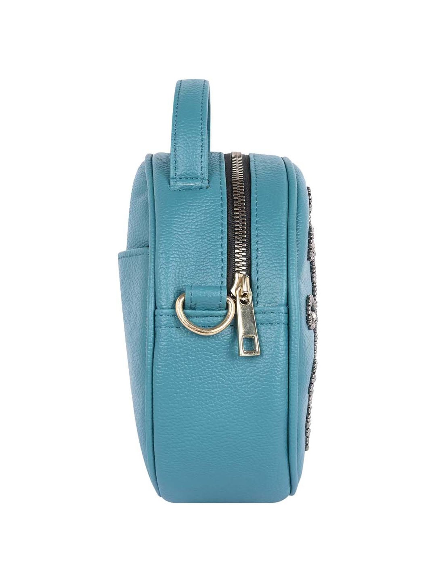 Bagsy Malone Blue Embellished Medium Sling Handbag