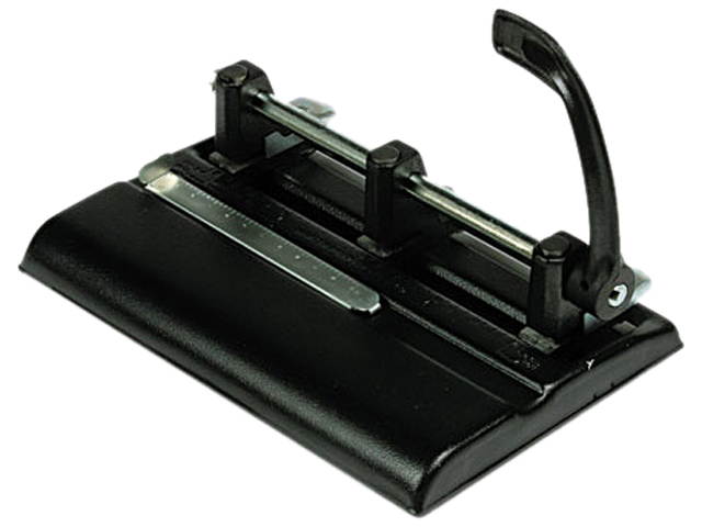 Master 1325B 40-Sheet Lever Action Two- to Seven-Hole Punch, 9/32 Diameter Holes, Black