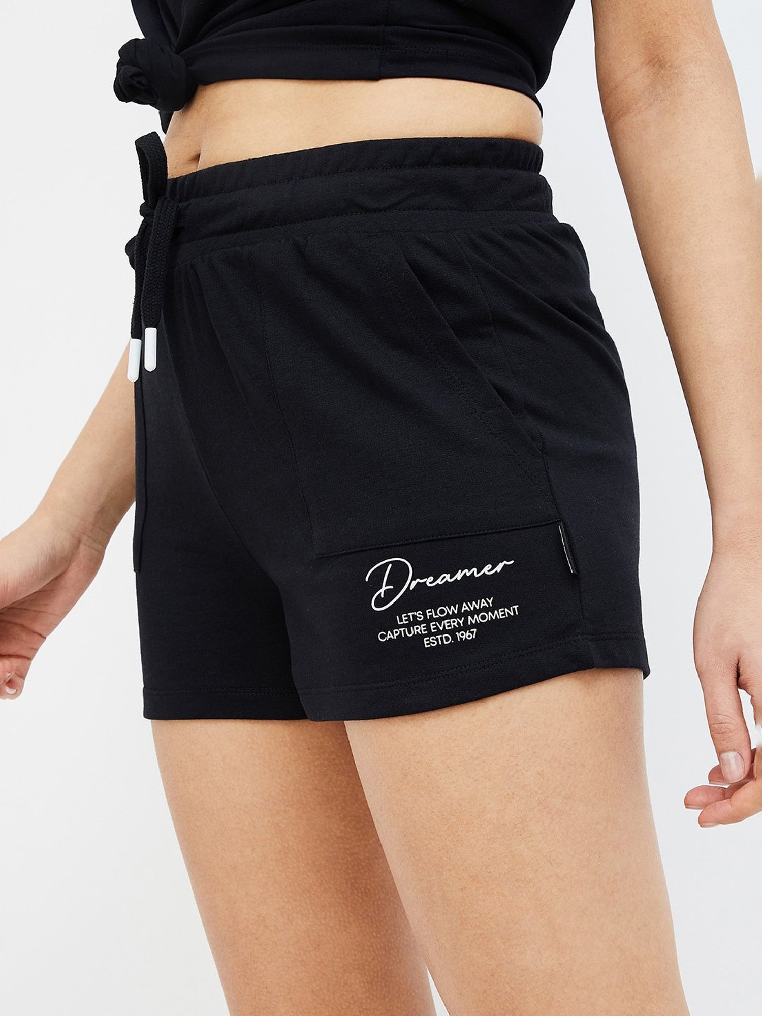 KAPPA Black Graphic Print Shorts