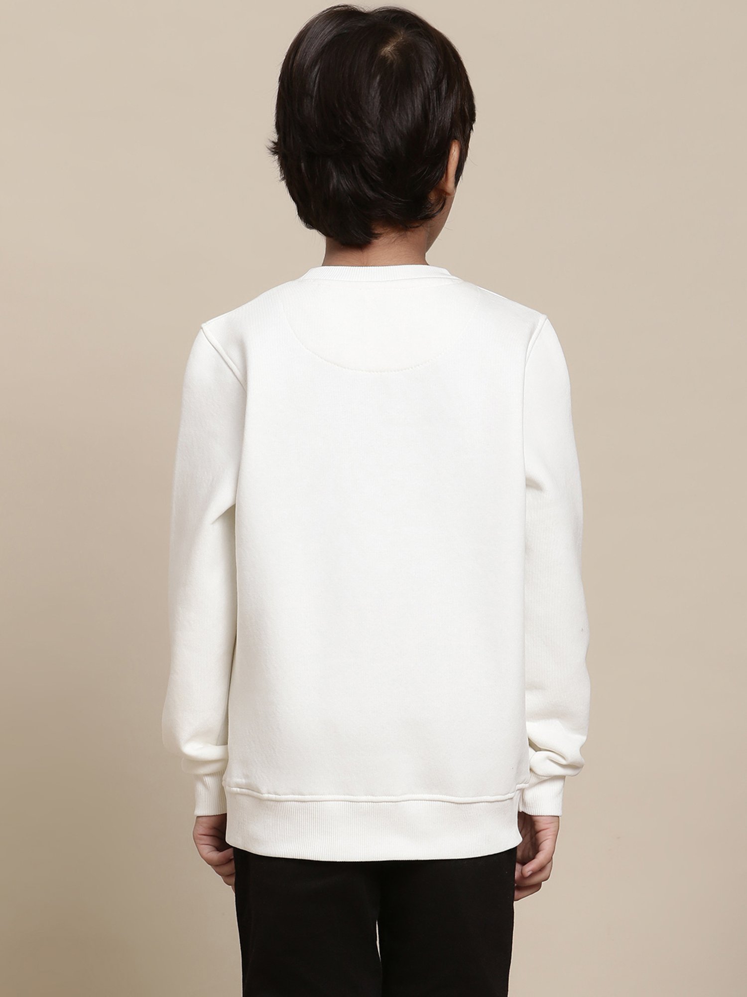 Kidsville Mickey & Friends Printed Off White Sweatshirt For Boys