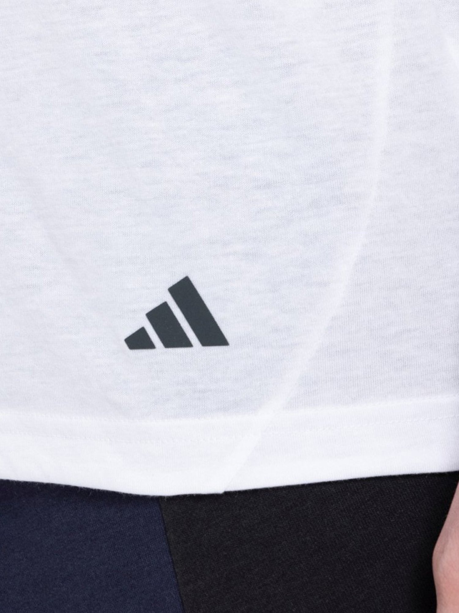 Adidas White Regular Fit Self Pattern Sports T-Shirt