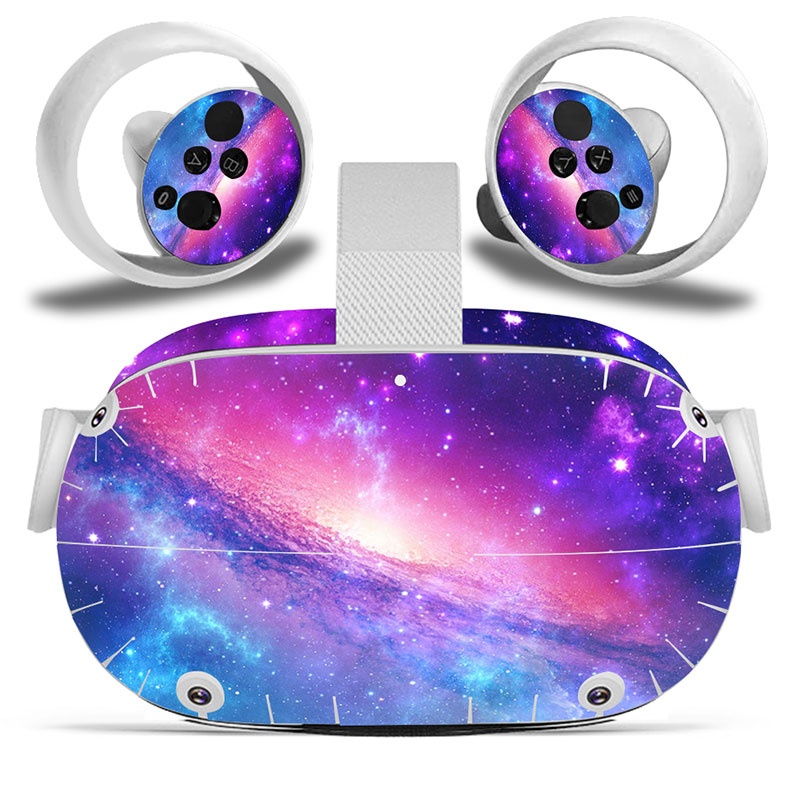 Amify Vinyl Skin Sticker for Oculus Quest 2 VR Headset Controller PVC Decals Cute Cartoon Wrap Cover for Oculus Quest 2 Accessories