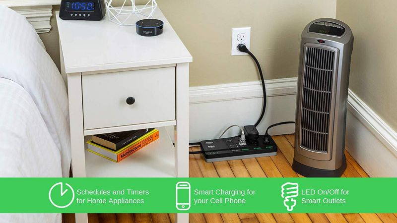 APC Smart Plug Surge Protector Power Strip, 3 Alexa Smart Plugs, 6 Outlets Total with 2160 Joules of Surge Protection, WiFi Smart Plug Outlet Works with Alexa Echo, No Hub Required (PH6U4X32)