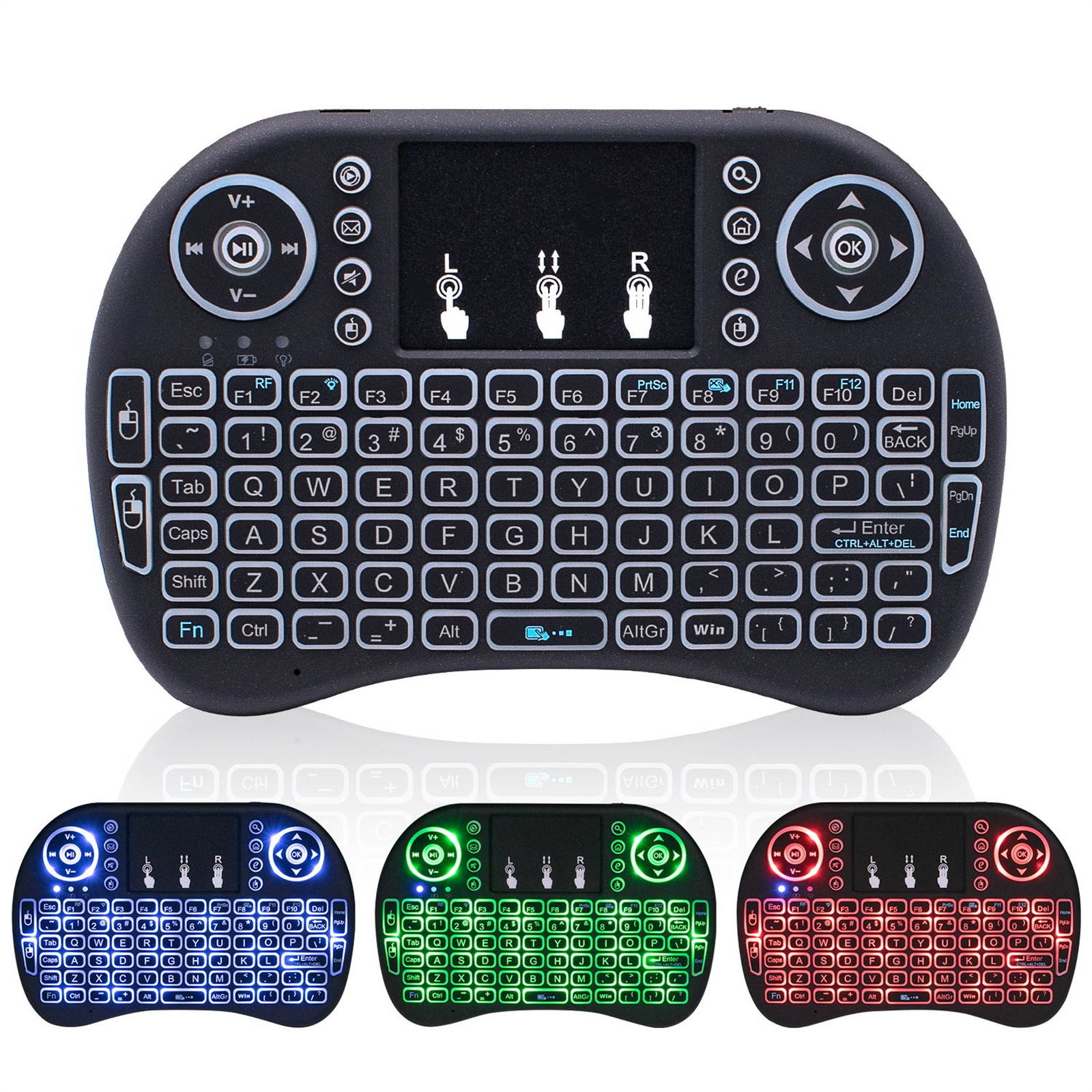 2.4GHz Mini Air Mouse Wireless Keyboard with Touchpad for Windows 2000,Windows XP,Windows Vista,Windows CE,Windows 7,Linux(Debian-3.1,Redhat-9.0 Ubuntu-8.10 Fedora-7.0 Tested) (i8+ Black)