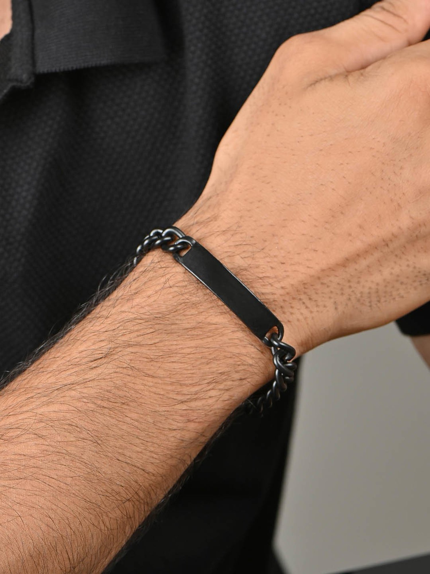 The Bro Code Black Single Chain Bracelet for Men