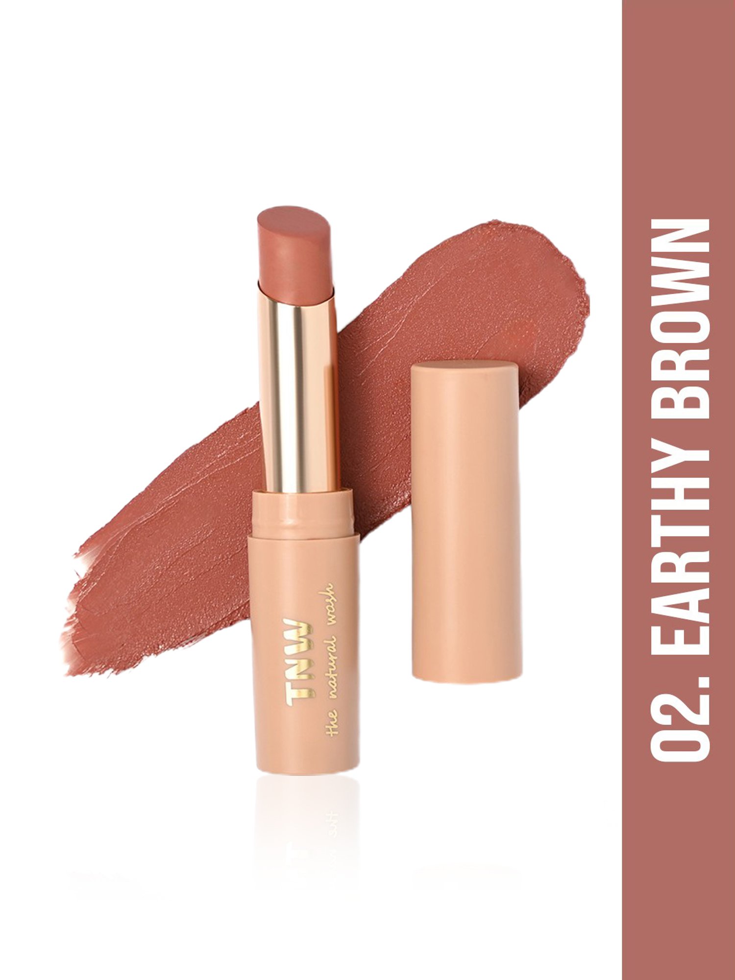 TNW-The Natural Wash Silky Matte Fusion Longstay Lip Color 02 Earthy Brown - 3.5 gm