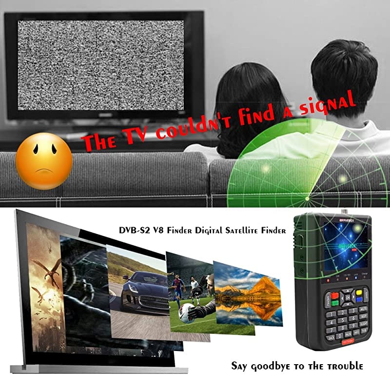 Satellite Detector,  DVB-S2 V8 Finder Digital Satellite Finder with 3.5 inch LCD Digital Display