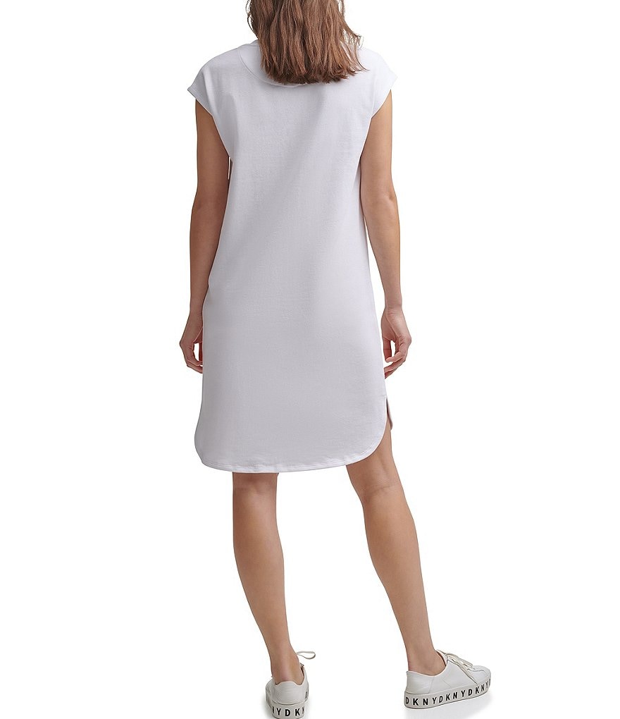 Anne Klein Sport Carlita Jewel Neck Sleeveless Midi Shift Tank Dress