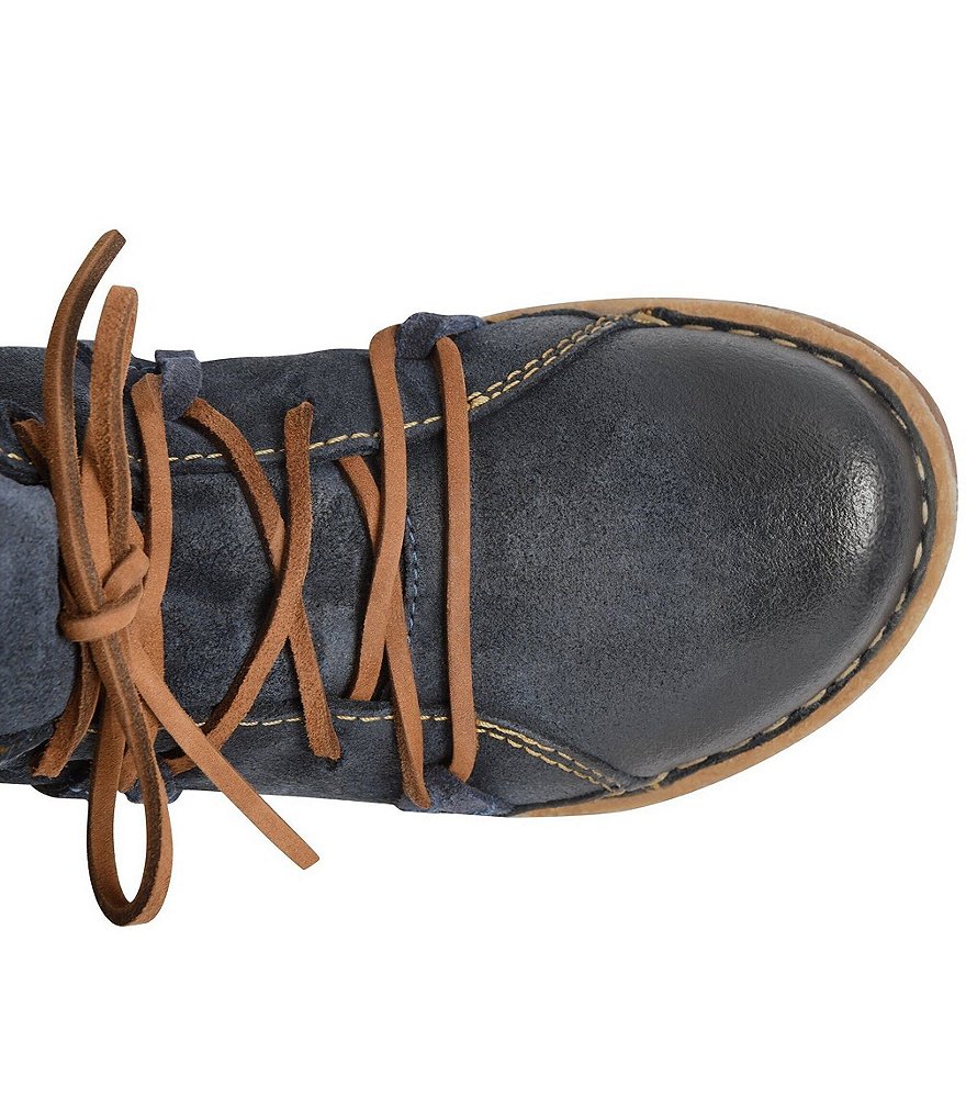 Born Temple II Distressed Leather Lace-Up Booties