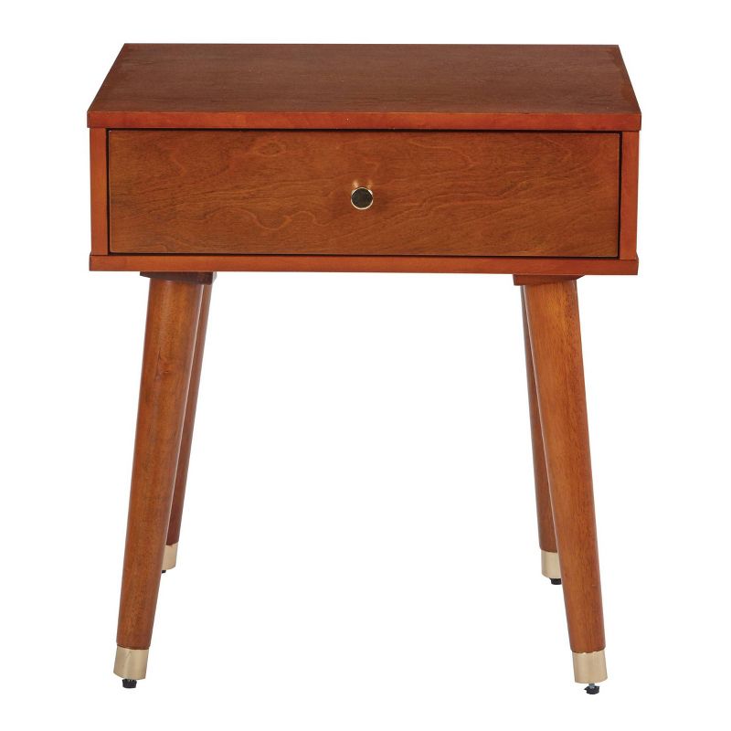 Cupertino 1 Drawer End Table Light Walnut - OSP Home Furnishings
