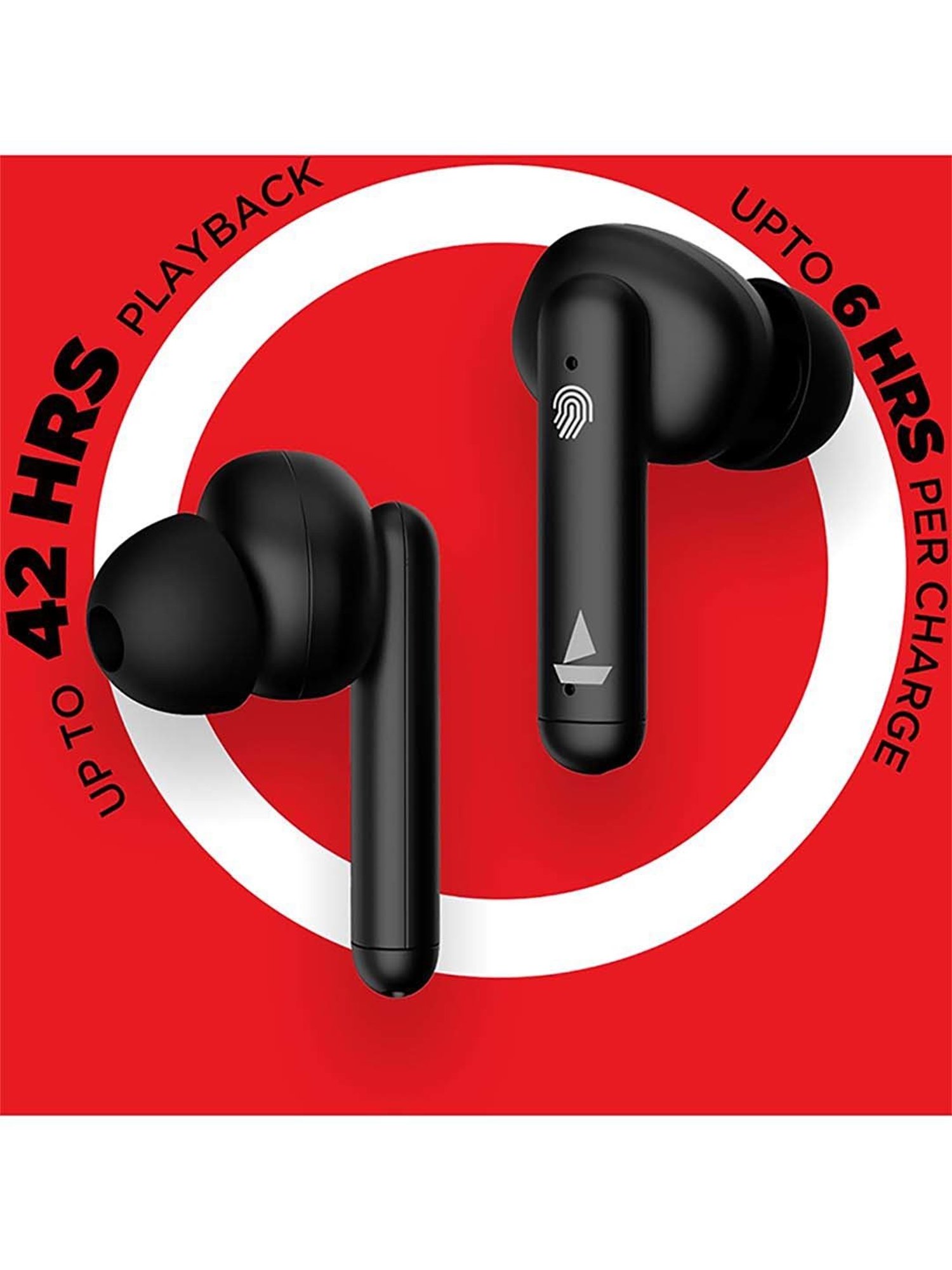 Boat Airdopes 148 In Ear BT Earbuds with ENxTM Technology & Upto 42H Playback (Black, True Wireless)