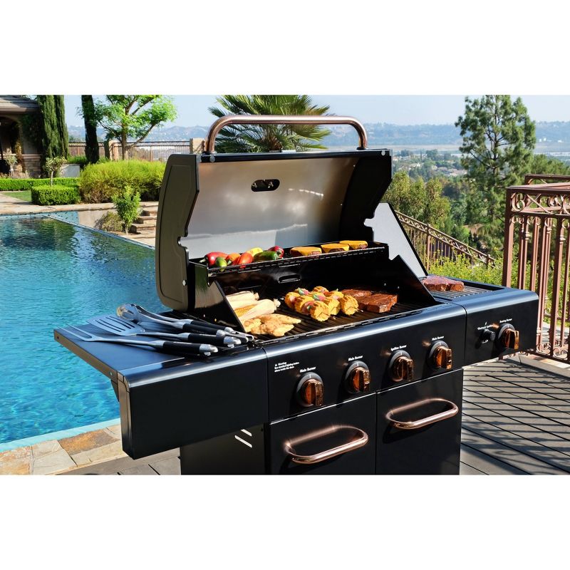 Kenmore 4-Burner Outdoor Gas BBQ Grill with Searing Side Burner PG-40409S0LB-2 Black