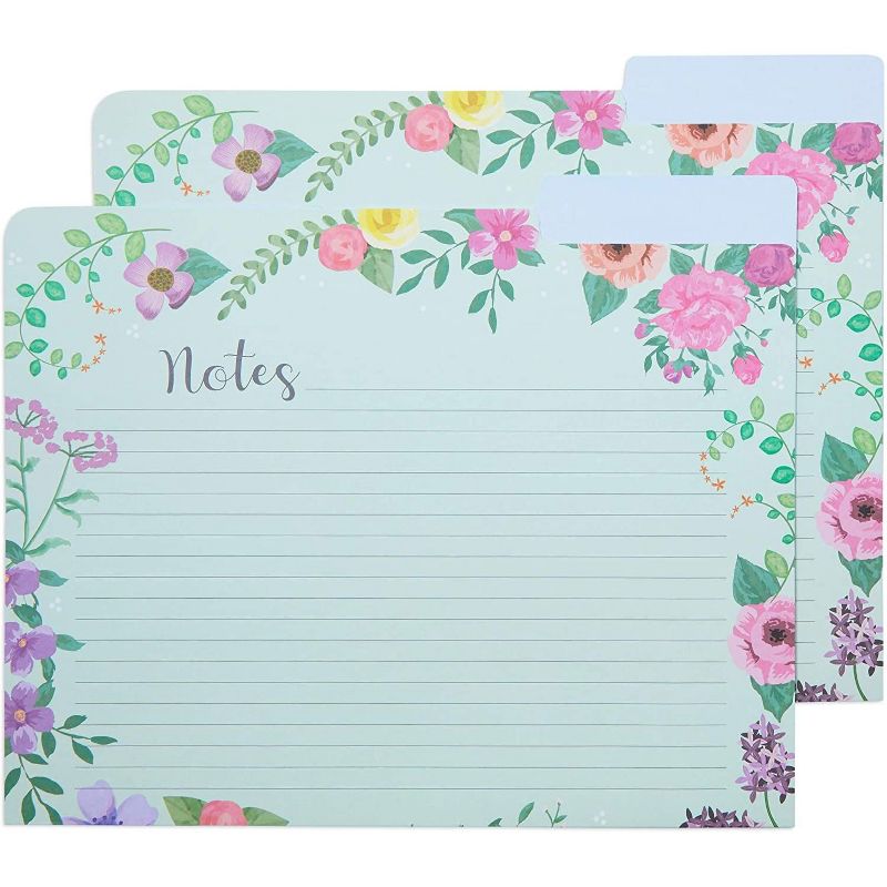 Paper Junkie 12-Pack Floral File Cabinet Folders with 1/3 Cut Tab A4 Letter Size Document 11.5 x 9 in, 6 Design