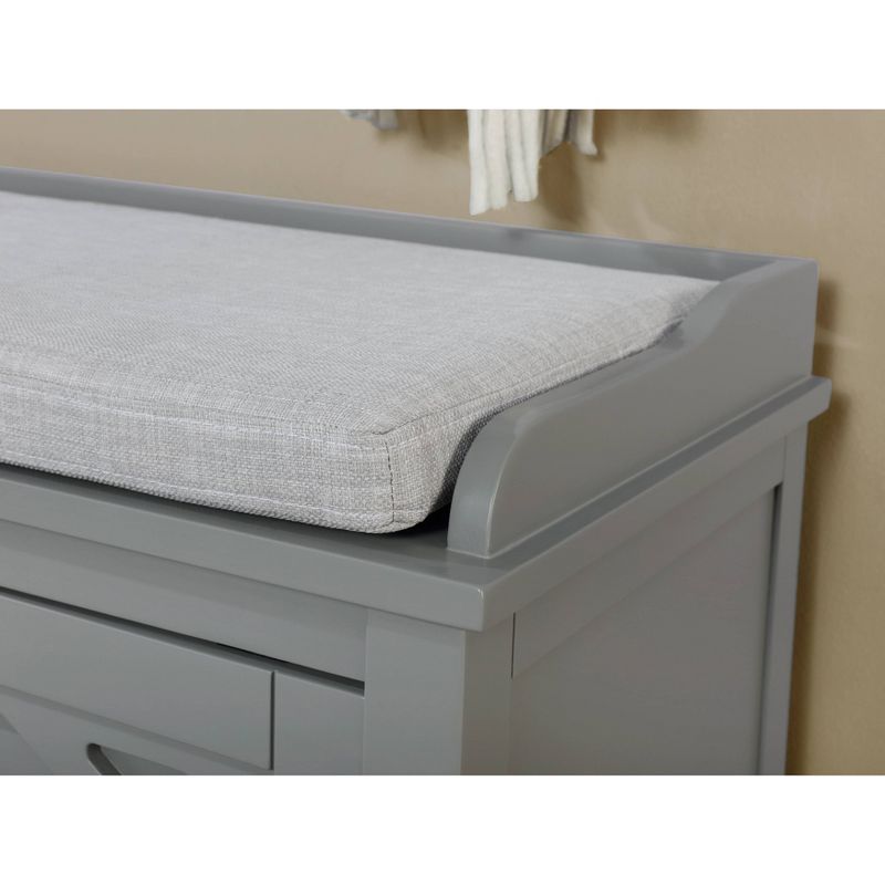 45" Middlebury Wood Storage Bench with Cushion Gray - Alaterre Furniture