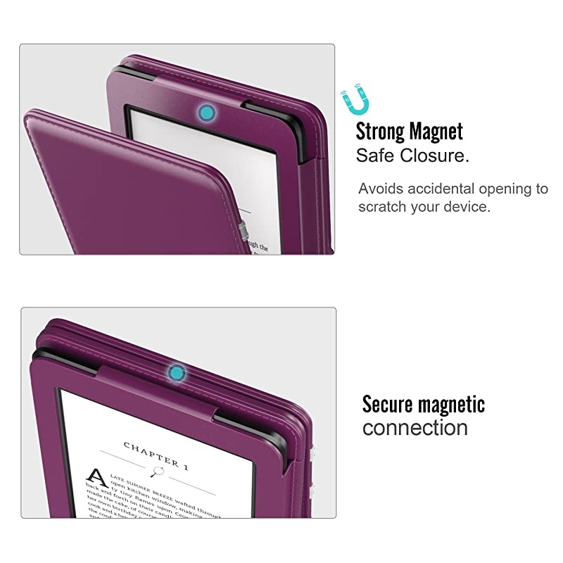 Case Fits Kindle Paperwhite (10th Generation, 2018 Releases), Premium Vertical Flip Cover with Auto Wake/Sleep Compatible for  Kindle Paperwhite 2018 E-Reader - Purple