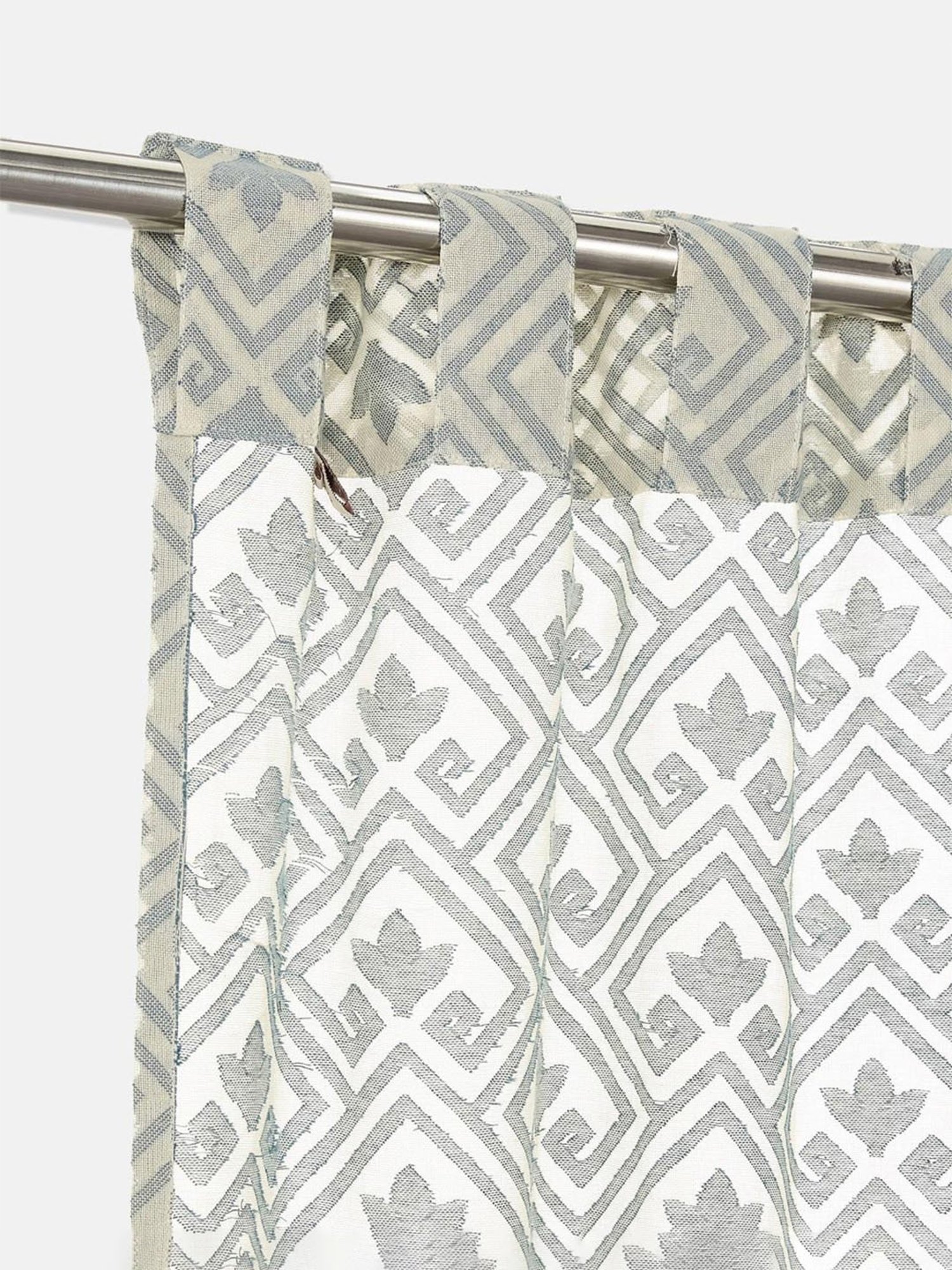Fabindia Home Coramandel Woven Grey Cotton 7 ft Door Curtain