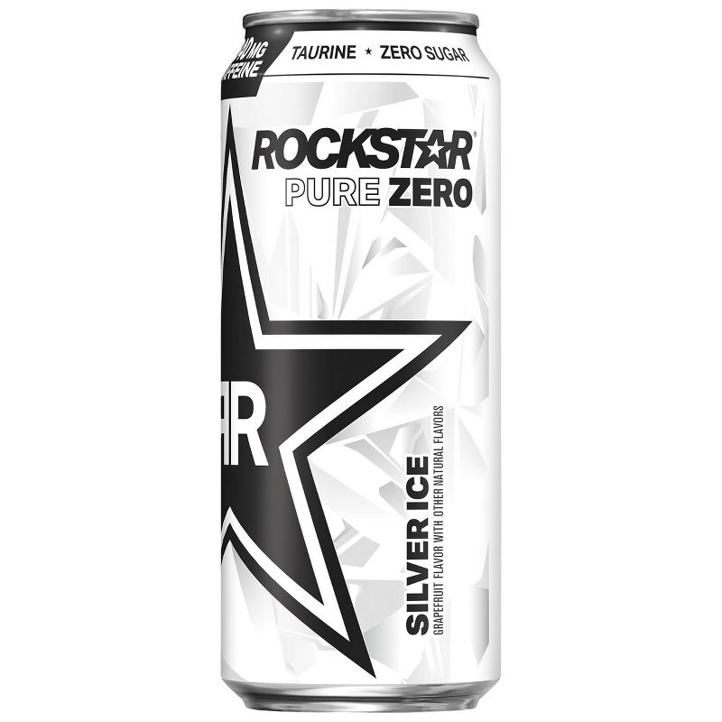 Rockstar Pure Zero Silver Ice Energy Drink - 4pk/16 fl oz Cans