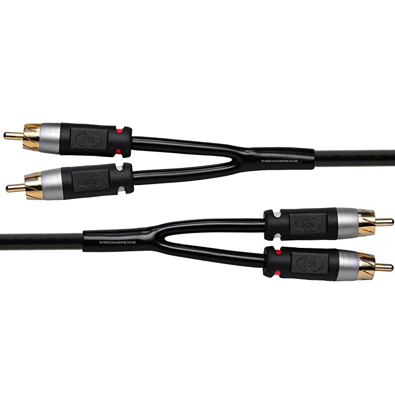 Stereo Cable with Left and Right Audio 6 Feet RCA to RCA GoldPlated Connectors Part MPCALR06B