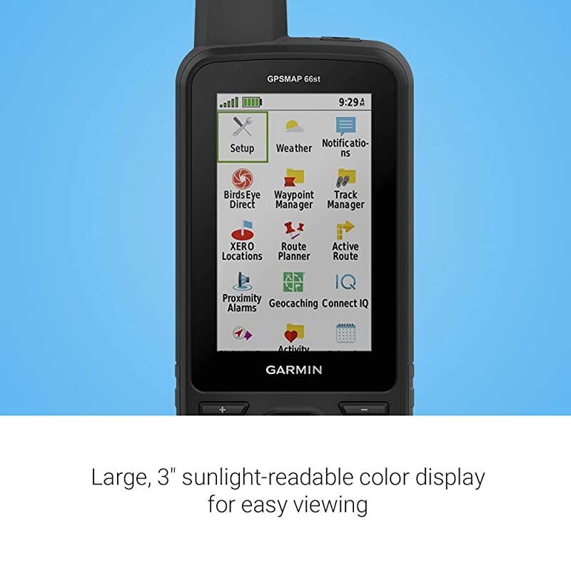 GPSMAP 66st, Rugged Multisatellite Handheld with Sensors and Topo Maps, 3" Color Display