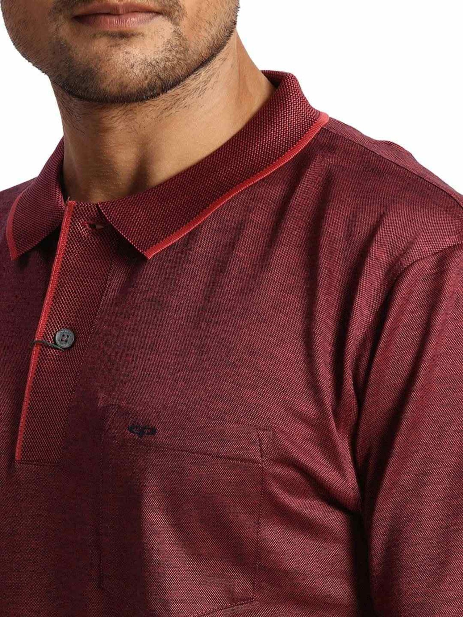 ColorPlus Orange Cotton Classic Fit Polo T-Shirt