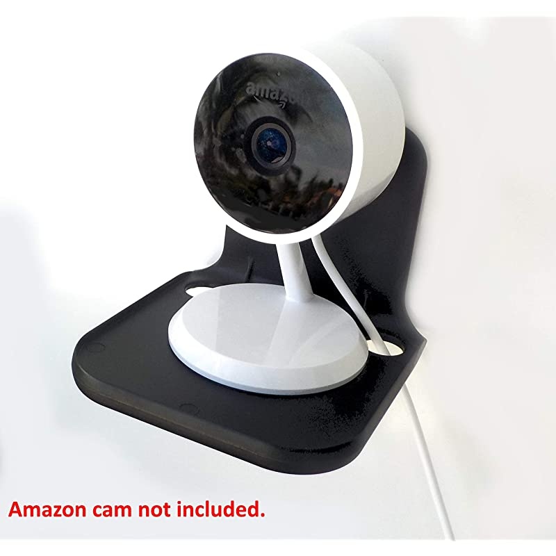 4 Black StickOn and Removable Shelf For Cloud Security Cameras and Small Speakers from all major manufactures with Cord Management 2 Pack