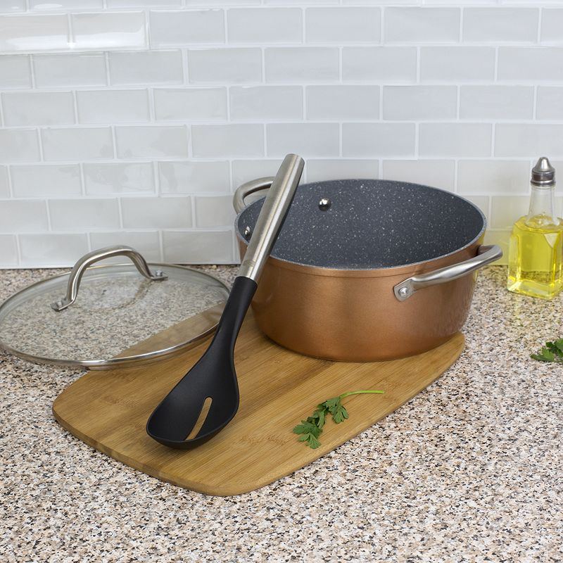 Home Basics Mesa Collection Scratch-Resistant Nylon Slotted Spoon, Black