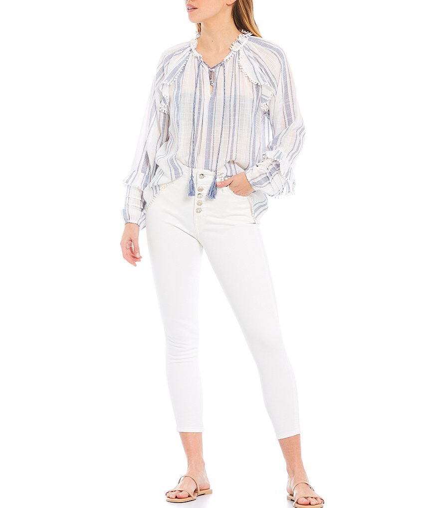 Ella Moss High Rise Button Fly Slim Crop Jeans