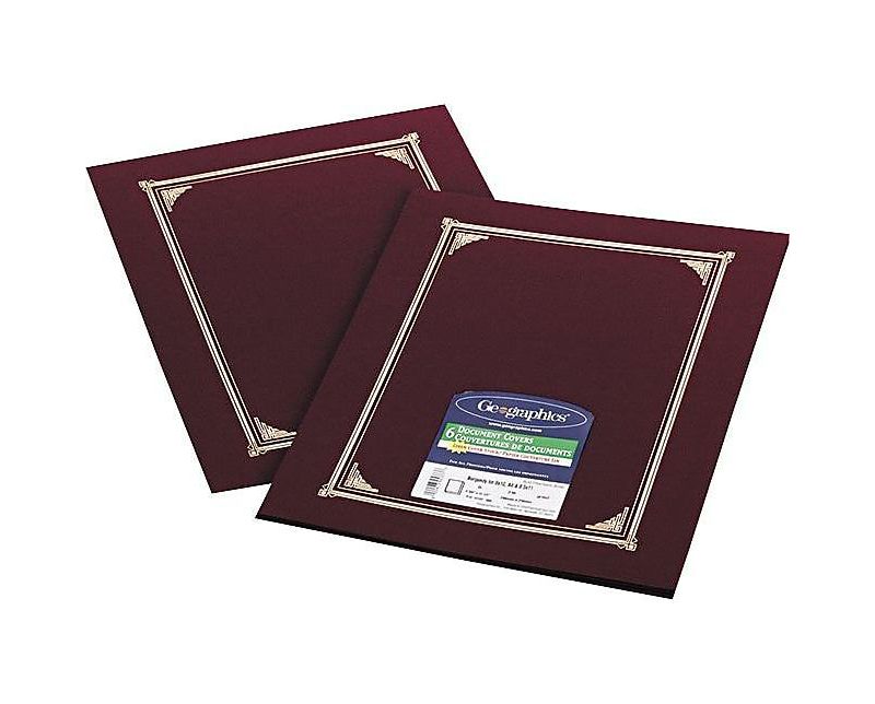 Geographics Certificate/Document Cover 12 1/2 x 9 3/4 Burgundy 6/Pack 45333