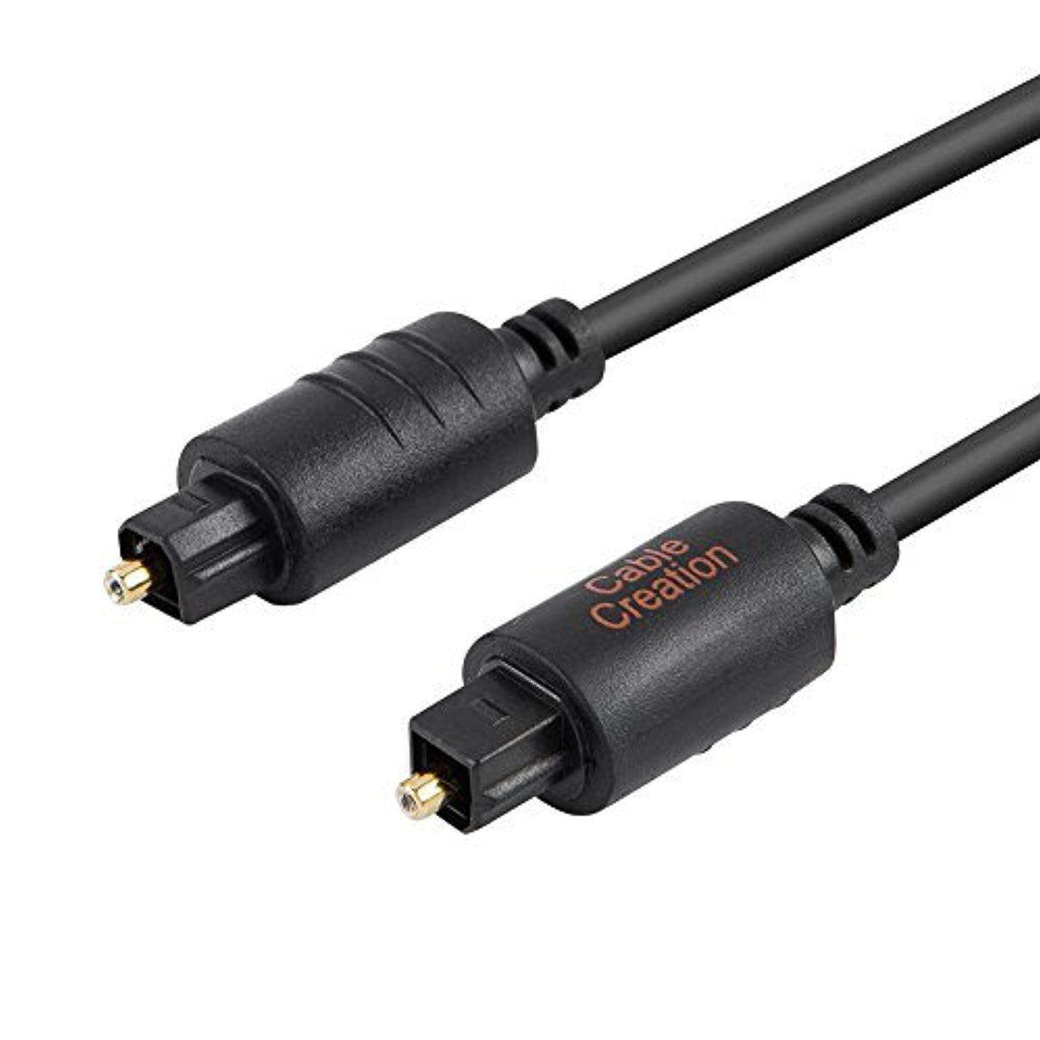 CableCreation (12Feet) Slim Toslink Optical Digital Audio Cable OD:4.0mm Molded Black