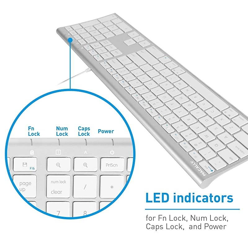 Wired USBC Keyboard  UltraSlim USB Type C Keyboard for Apple MacBook ProAir Laptops iMac Pro Desktop Computers iPad Chromebook Notebook Plug and Play No Drivers Aluminum Silver