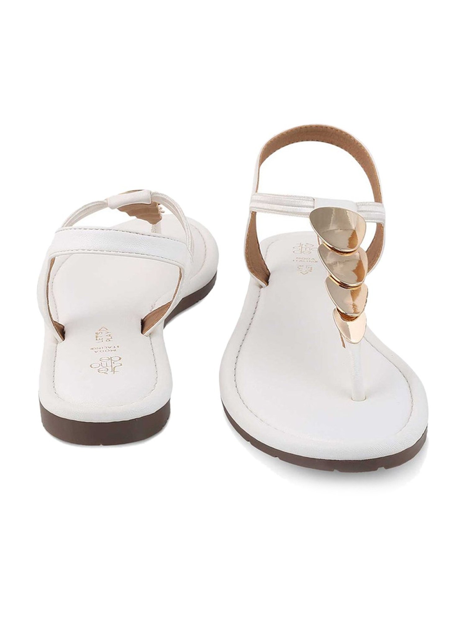 Tresmode Women's White Sling Back Sandals