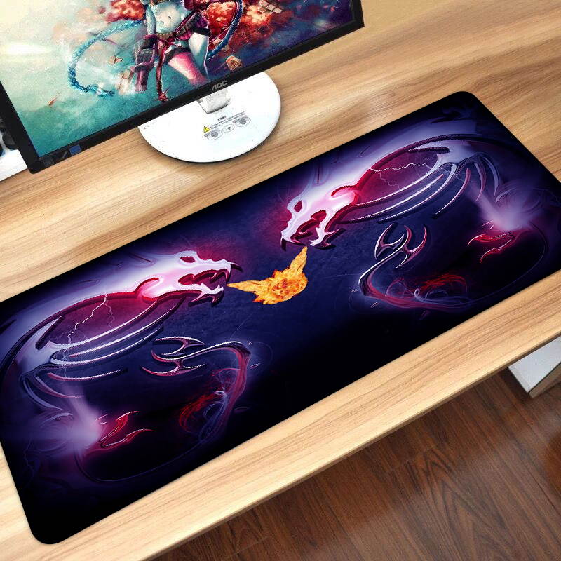 HISPETECH 80X30cm Gaming Mouse Pad Large XL Dragon Computer Mousepad Gamer Natural Rubber Desk Mat for Keyboard Anti-Slip Speed Version