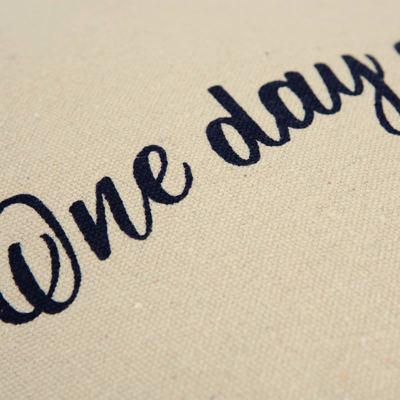 20"x20" Oversize 'One Day At A Time' Polyester Filled Square Throw Pillow Natural - Rizzy Home