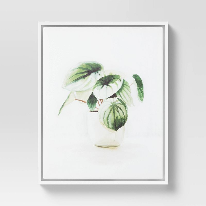 (Set of 2) 16" x 20" Pilea Peperomoides & Peperomia Melon Framed Canvas - Threshold™