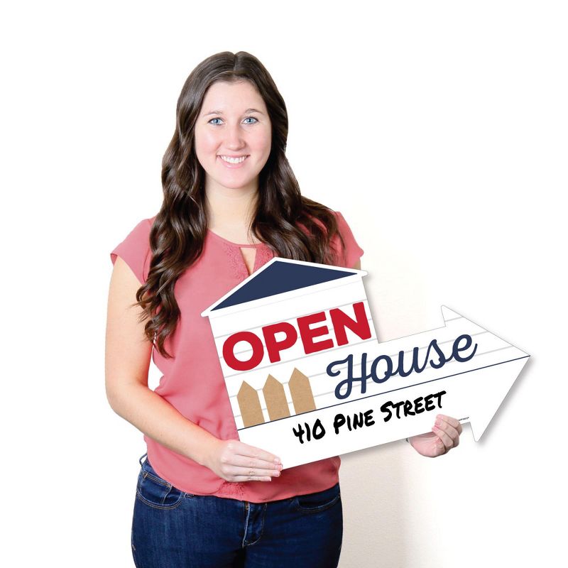Big Dot of Happiness Open House - Real Estate Yard Sign with Stakes - Double Sided Outdoor Lawn Sign - Set of 3