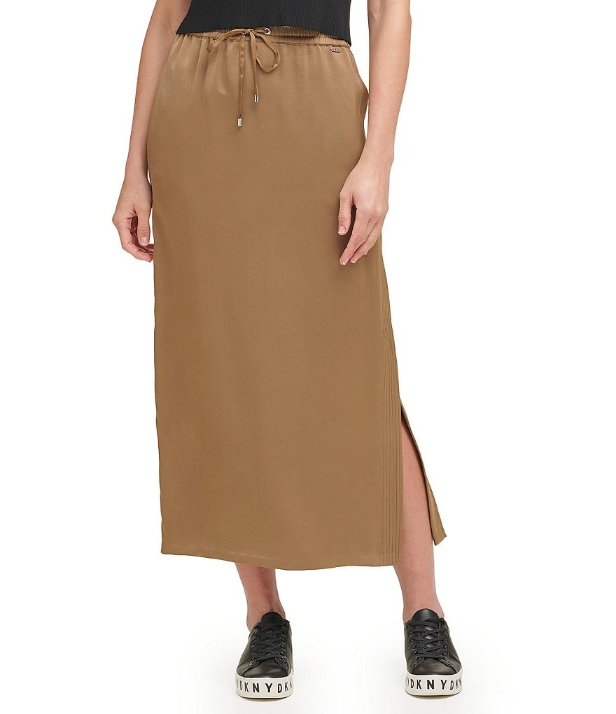 Eva Varro Animal Print Knit Jersey Wide Yoke A-Line Midi Skirt