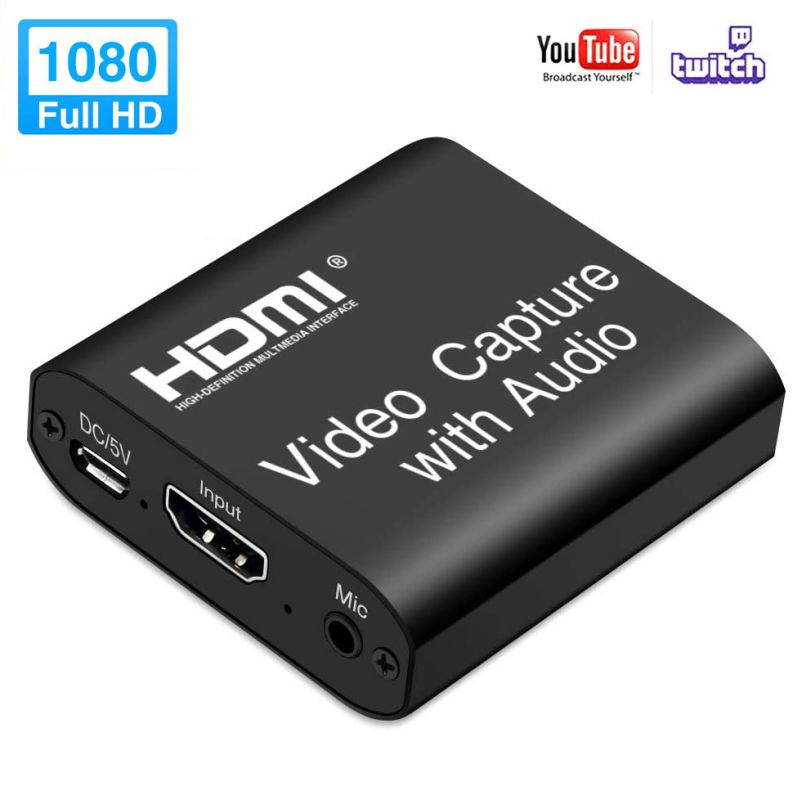 Audio Video HDMI Capture Card with Loop Out, 4K HD 1080P 60FPS USB 2.0 HDMI Capture Card for Live Streaming Video Recording for PS3/4, Xbox One & Xbox 360, Switch, DSLR, Camcorders