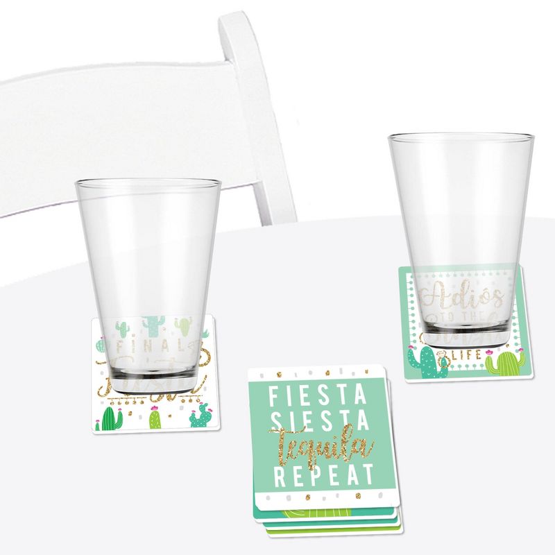 Big Dot of Happiness Final Fiesta - Funny Last Fiesta Bachelorette Party Decorations - Drink Coasters - Set of 6