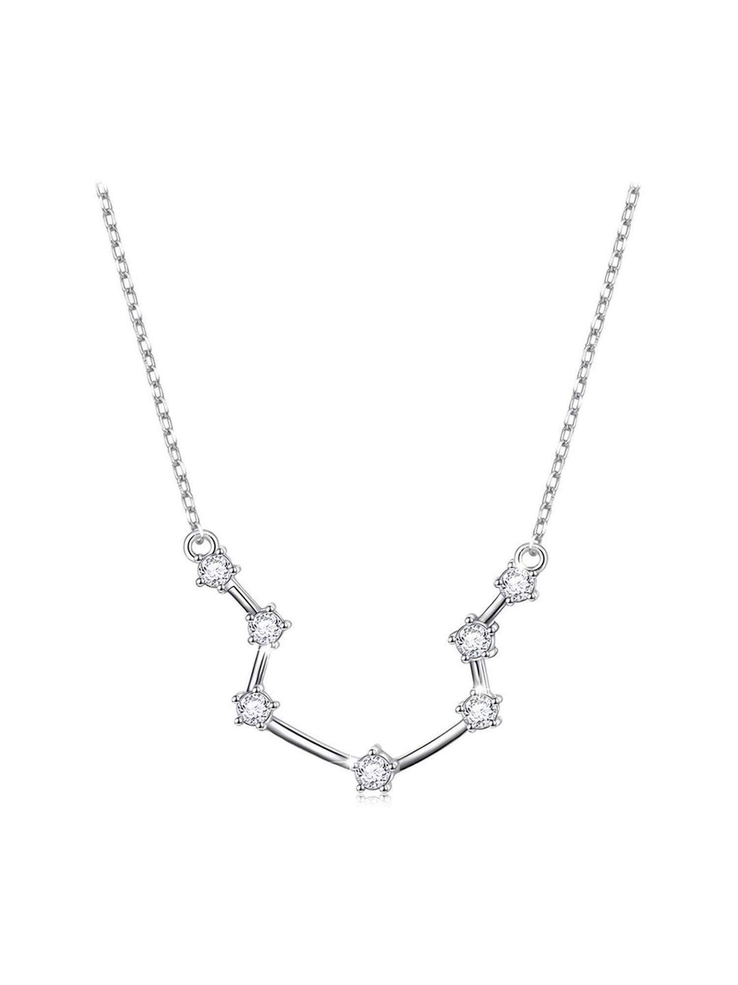 Clara Aquarius 92.5 Sterling Silver Constellation Zodiac Pendant with Chain