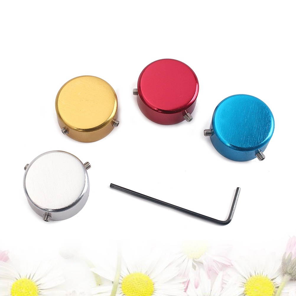 4PCS/ Set Electric Guitar Effect Pedal Switch Knob Metal Effects Pedal Caps Effect Pedal Knobs with Wrench