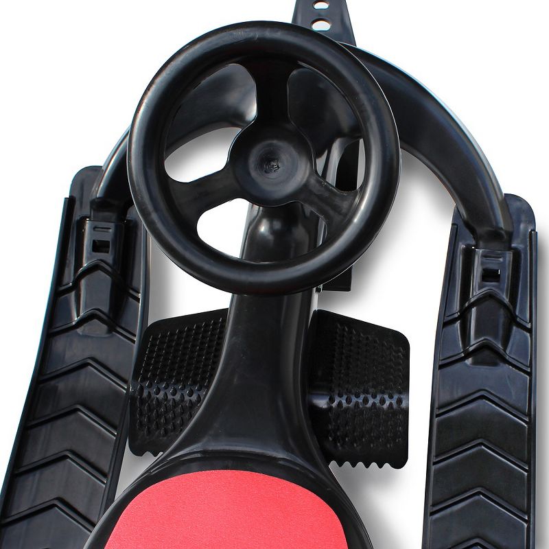 Flexible Flyer PT Blaster plastic sled with steering wheel - Black/Red