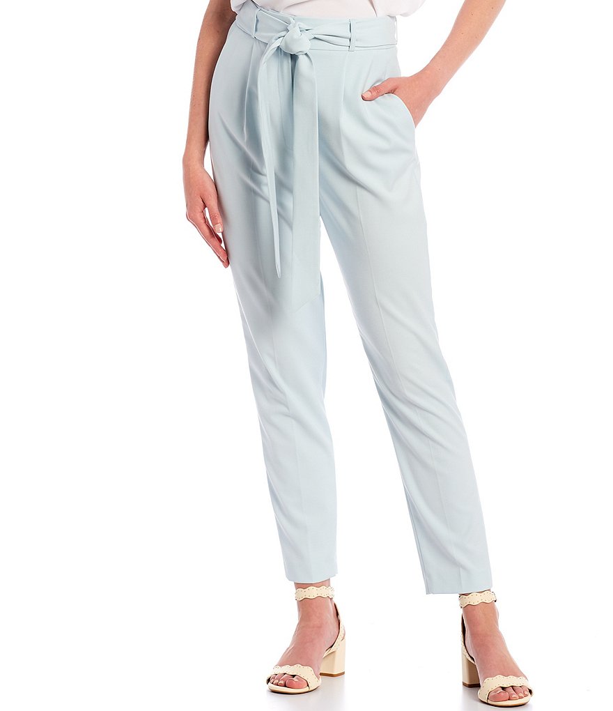Alex Marie Tia Belt Pleated Paperbag Waist Pant