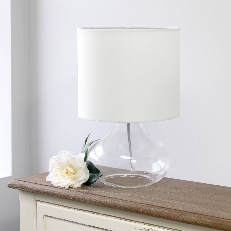 Glass Raindrop Table Lamp with Fabric Shade White - Simple Designs